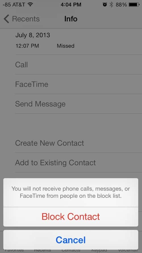 Az Apple iOS 7 képes a nem kívánt hívások és szövegek letiltására