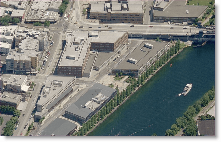 Bing Maps Madártávlat - Google HQ Seattle-ben - Fremont Wa
