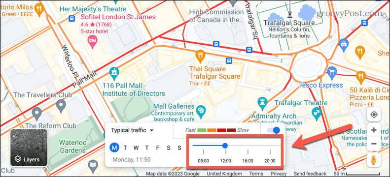 google maps tipikus forgalmi idő
