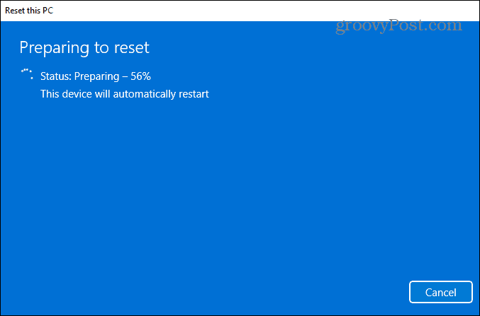 készül a Windows 11 újraindítására