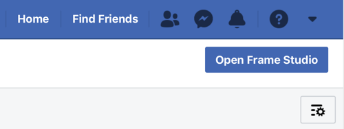 Hogyan népszerűsítheti élő eseményét a Facebookon, 1. lépés: Open Frame Studio opció a Facebookon