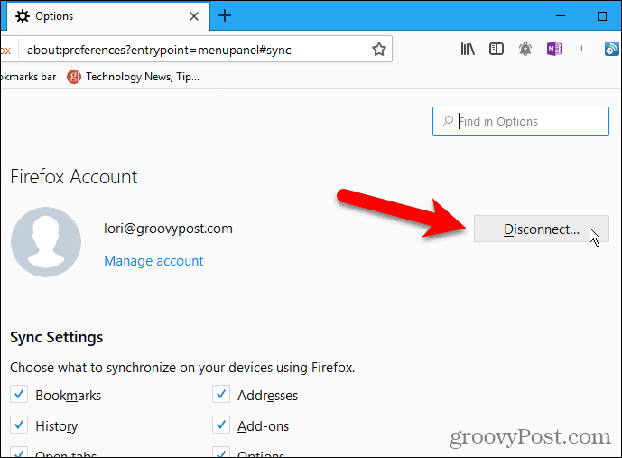 Kattintson a Leválasztás elemre a Windows Firefoxban