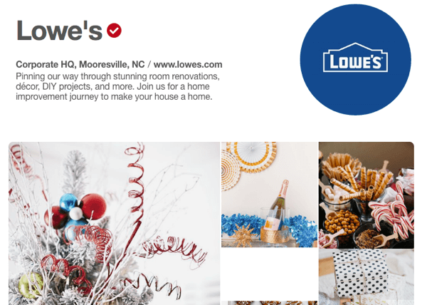 A Lowe's példaértékű Pinterest bemutatóval rendelkezik, amely promóciós és hasznos anyagokat egyaránt tartalmaz.