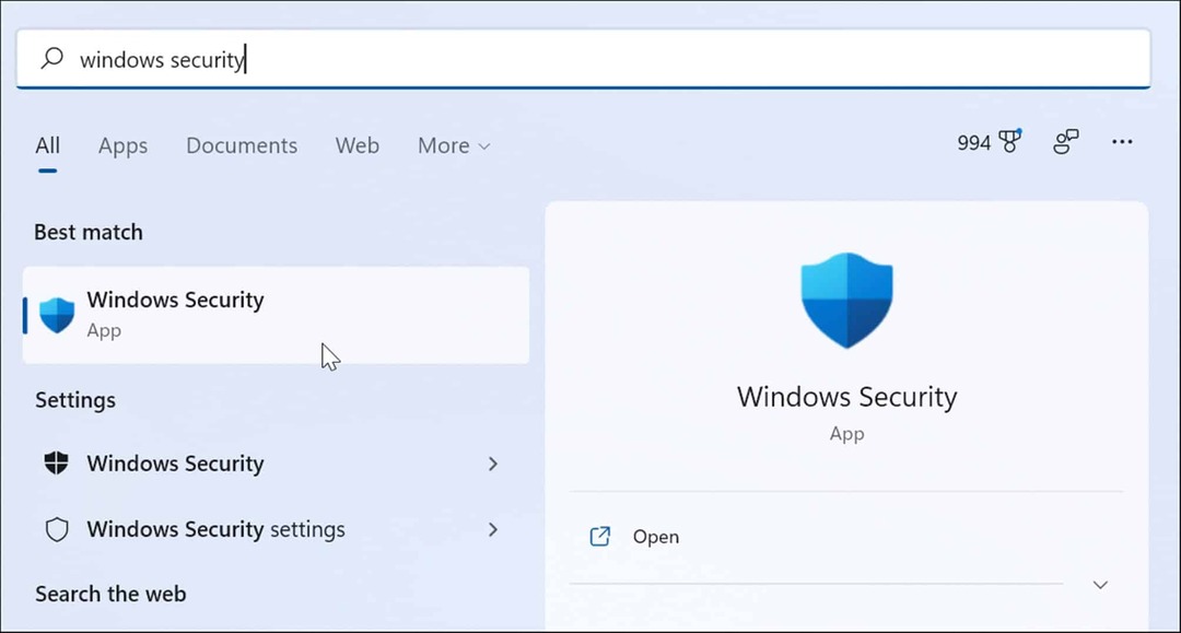 A Windows biztonsági alkalmazás indítása