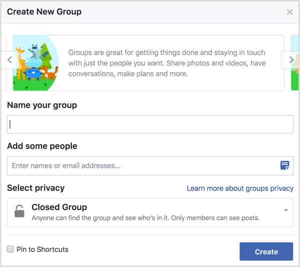Hozzon létre új csoportot a Facebook-on