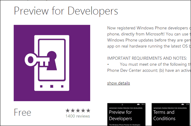 A Windows Phone 8.1 frissítésének korai frissítése az előzetes fejlesztői fejlesztőkkel
