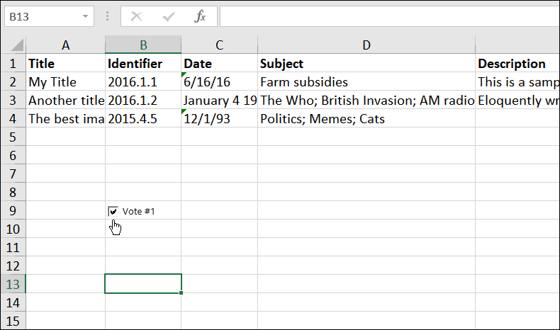 jelölje be a jelölőnégyzetet a Microsoft Excelben