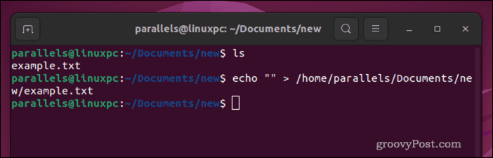 Ürítsen ki egy Linux-fájlt az echo használatával