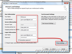 Konfigurálja az Outlook 2007-t egy GMAIL IMAP-fiókhoz