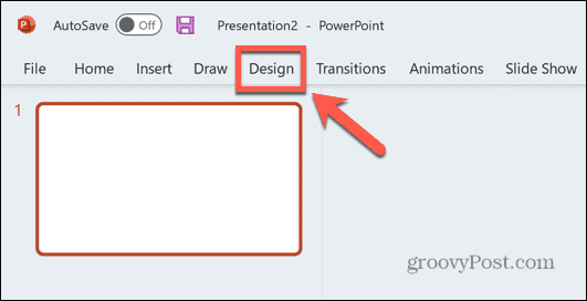 powerpoint tervezési menü