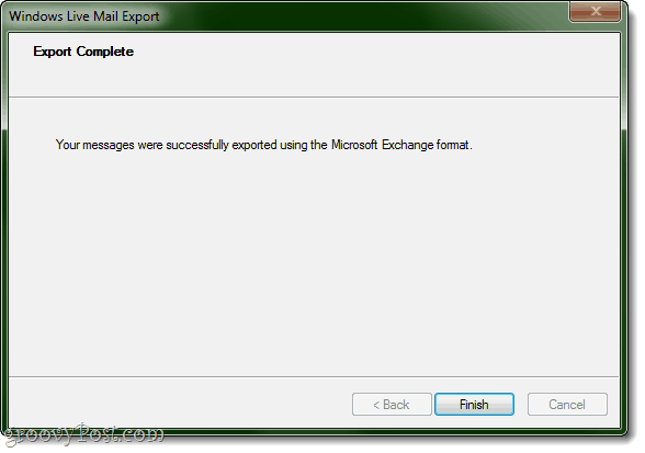 Exportálás az Outlookba a Windows Live Mail alkalmazásból kész!