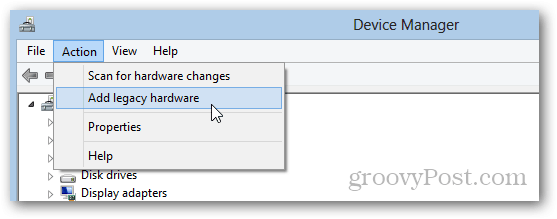 Microsoft Windows visszacsatoló adapter lépésről lépésre történő telepítése a Windows 8 rendszerhez
