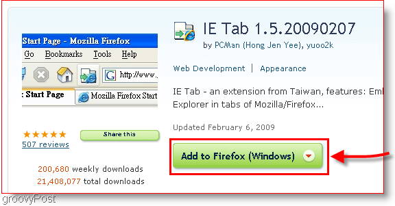 Töltse le az IE lapot a Firefoxhoz