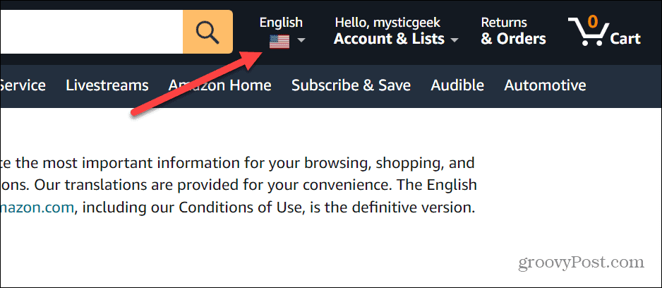 Nyelv módosítása az Amazonon