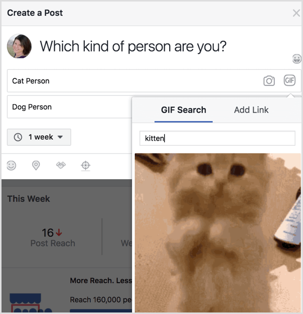 Facebook szavazás GIF keresés