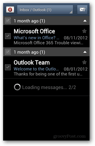 Outlook fiók android
