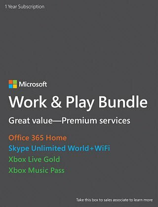 A Microsoft előfizetési szolgáltatások Work & Play csomagja 199 dollár
