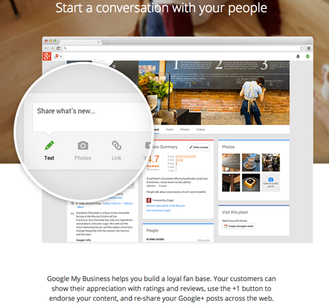 A Google+ üzleti oldal termékjellemzői