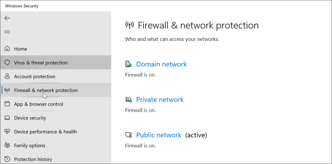 tűzfal és hálózatvédelem Windows biztonsági Windows 11
