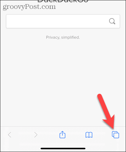Érintse meg a fül gombot a Safari iOS rendszerén