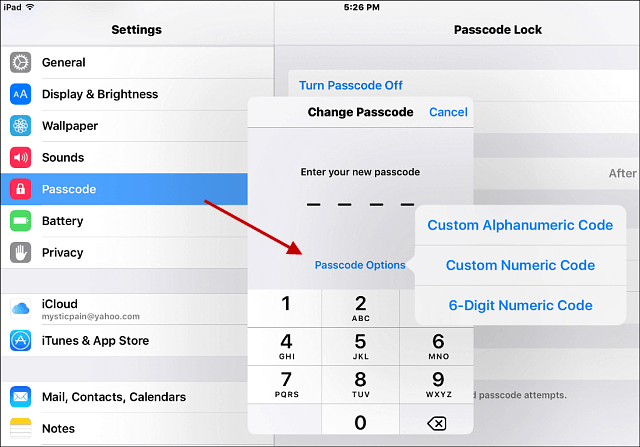 Biztonságos az iPhone-on, hozzon létre erős alfanumerikus kódot (frissítve)