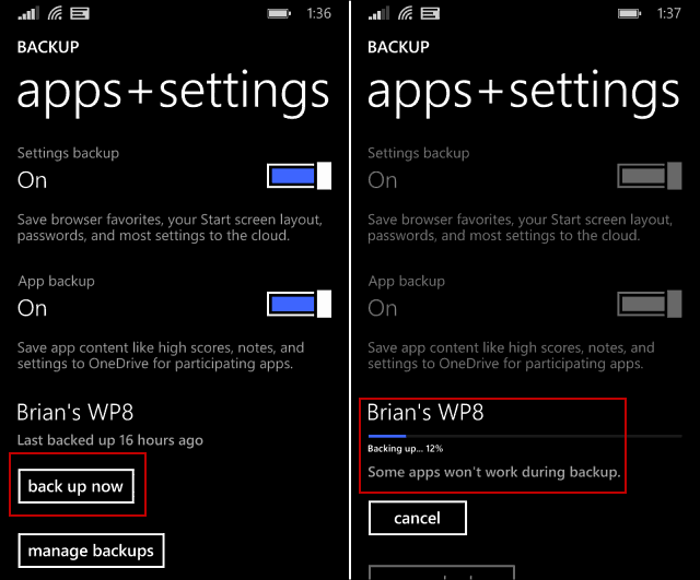 Windows Phone 8.1 tipp: A telefon adatainak manuális biztonsági mentése