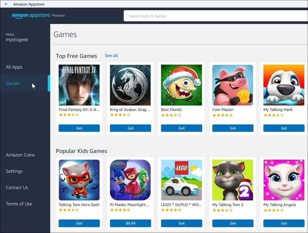 Amazon Appstore játékok