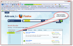 Szűrje a Firefox kiegészítő keresési eredményeit