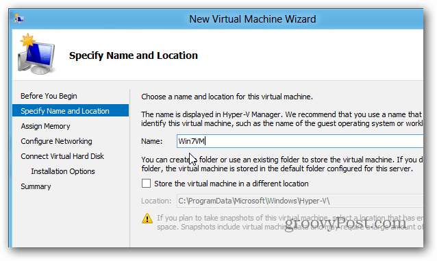 Win7 virtuális gép neve