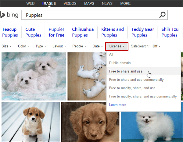 Használja a Bing és a Google Image Search ingyenes képeket a blogbejegyzésekhez