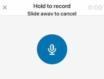 mikrofon ikon a LinkedIn audioüzenet rögzítéséhez