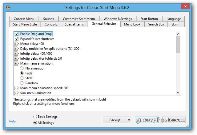 Töltse le a Start menüt a Windows 8 rendszerben a Classic Shell segítségével