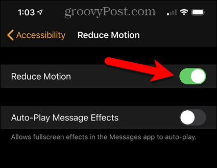 A Reduce Motion engedélyezése az iPhone készüléken