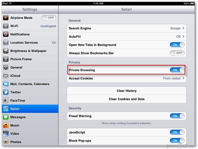 Apple iOS 5: Engedélyezze a Safari privát böngészést