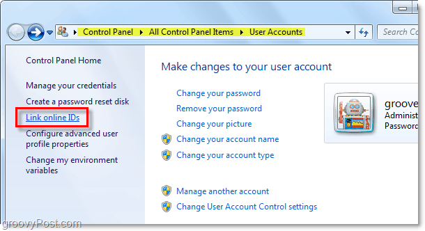 hogyan lehet összekapcsolni az online azonosítókat a Windows 7 rendszerben