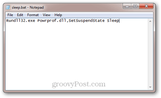 automatikus alvás parancsfájl a Windows 7 számára