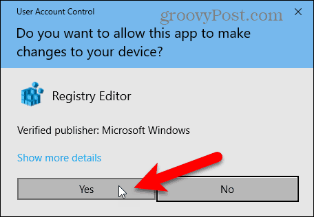 Felhasználói fiókok ellenőrzése párbeszédpanel a Windows 10 rendszerben