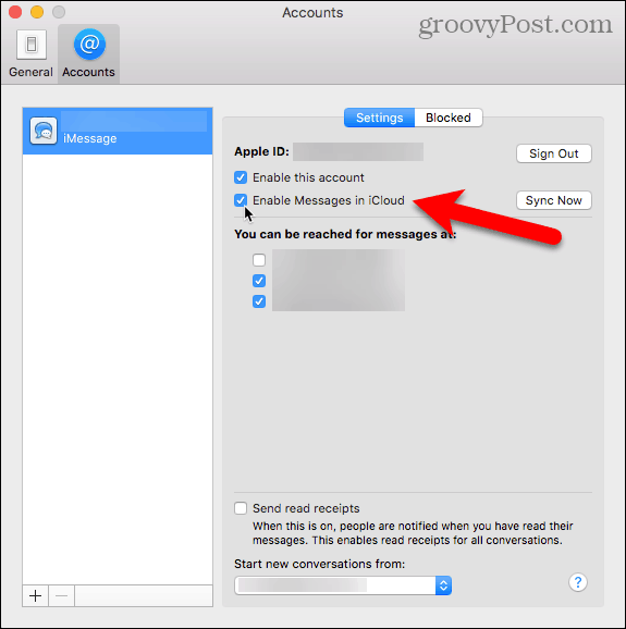 Engedélyezze az Üzenetek alkalmazást az iCloudon a Mac számítógépen