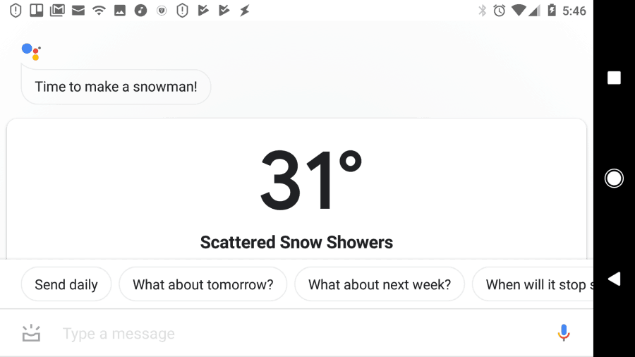 google asszisztens időjárás-előrejelzés