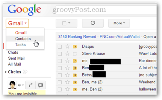 több névjegyet importálhat a Gmailbe