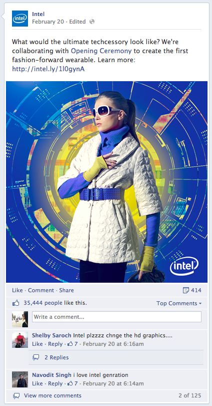 intel poszt a facebook-on