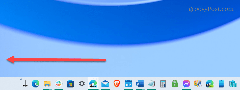 középső Windows 10 tálcája balra helyezés
