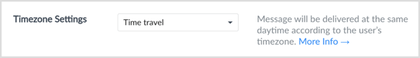 Válassza az Időutazás opciót a felhasználói időzónának megfelelő elküldéshez.