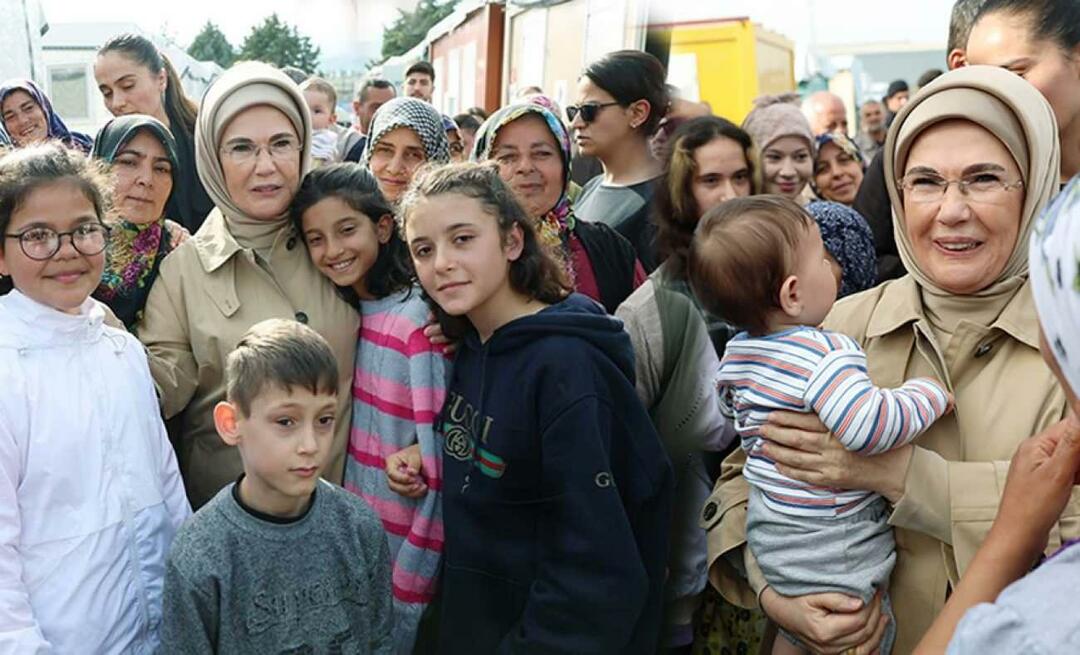 Emine Erdoğan találkozott a földrengés áldozataival Hatayban
