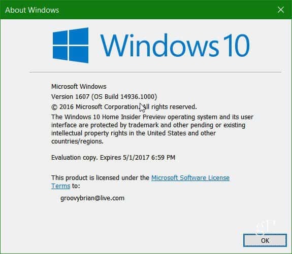 A Microsoft kiadja a Windows 10 bennfentes előzetes verziójának 14936 verzióját