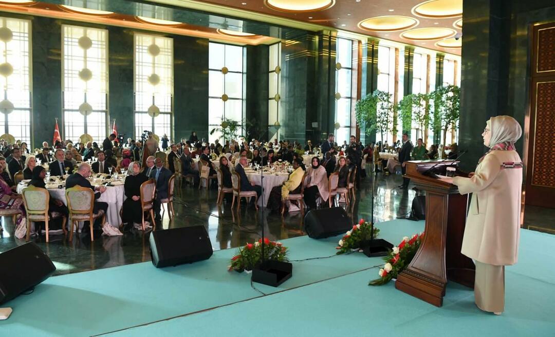 Emine Erdogan, aki az afrikai házi programról tartott beszédet