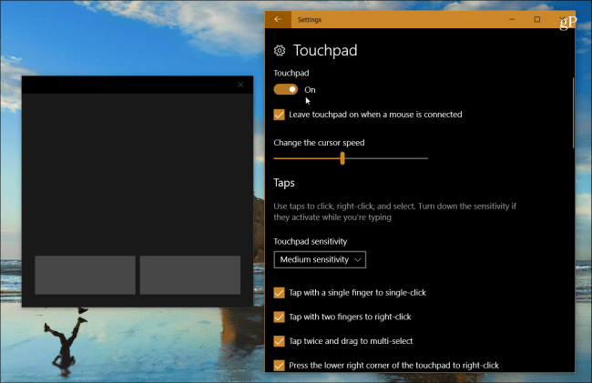 Az új Windows 10 virtuális érintőpad bekapcsolása