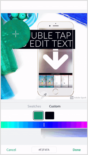 Adobe Spark Post szemcsepp eszköz