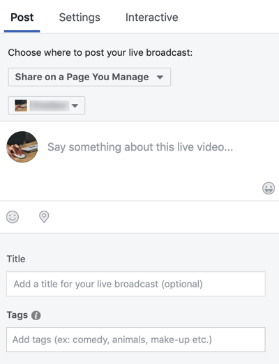 A Facebook Live használata a marketingben, 3. lépés.