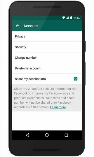 Megakadályozhatja, hogy a WhatsApp elérhetőségi adatait megosszák a Facebookon